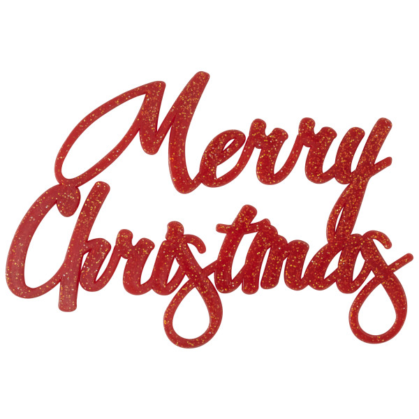 Merry Christmas Script Glitter Layon