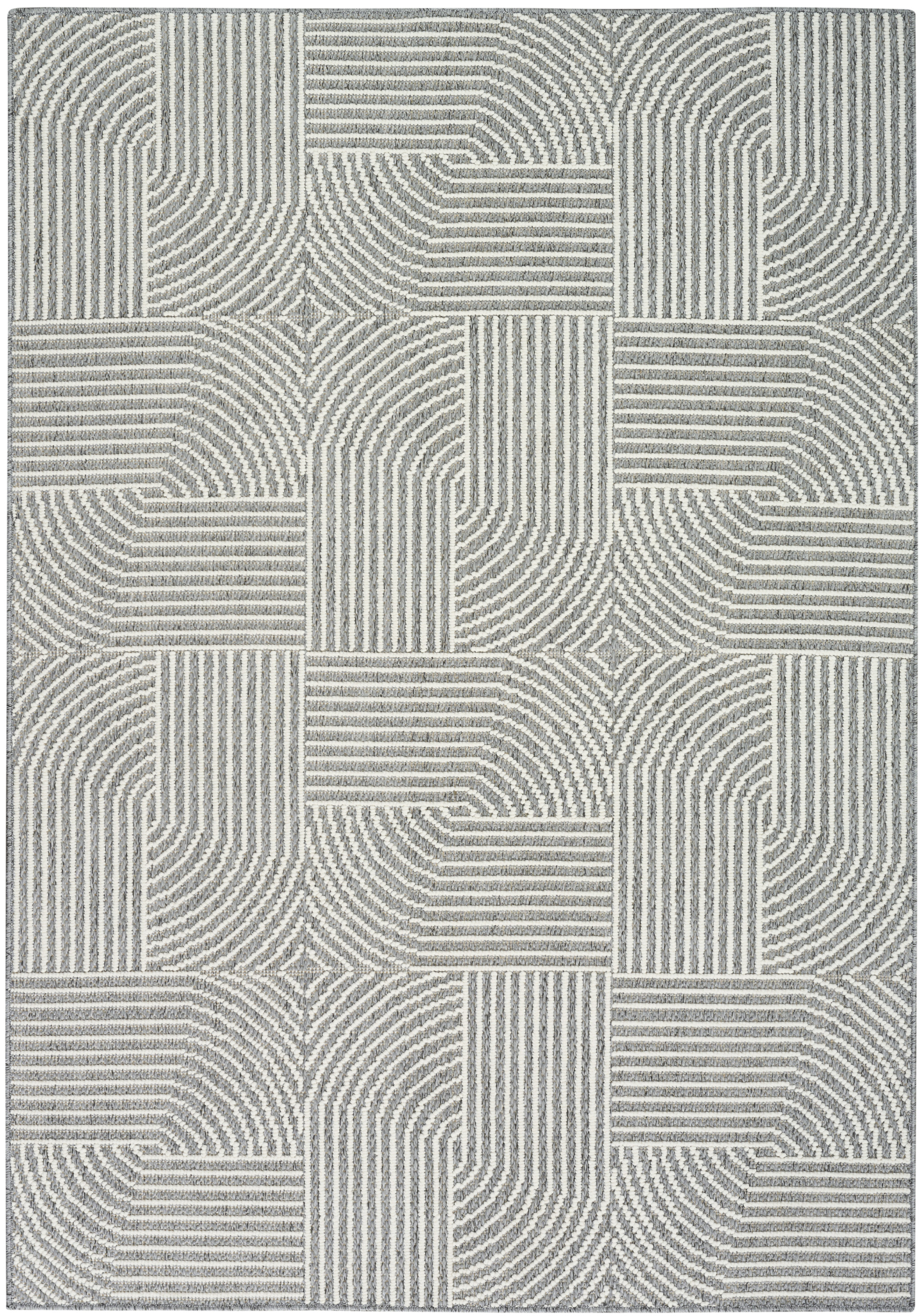 Nourison Natural Texture 5'3" x 7' Charcoal Ivory Modern Indoor Rug