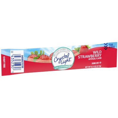 Crystal Light Wild Strawberry On-The-Go Powdered Drink Mix with Caffeine 0.11 oz Wrapper