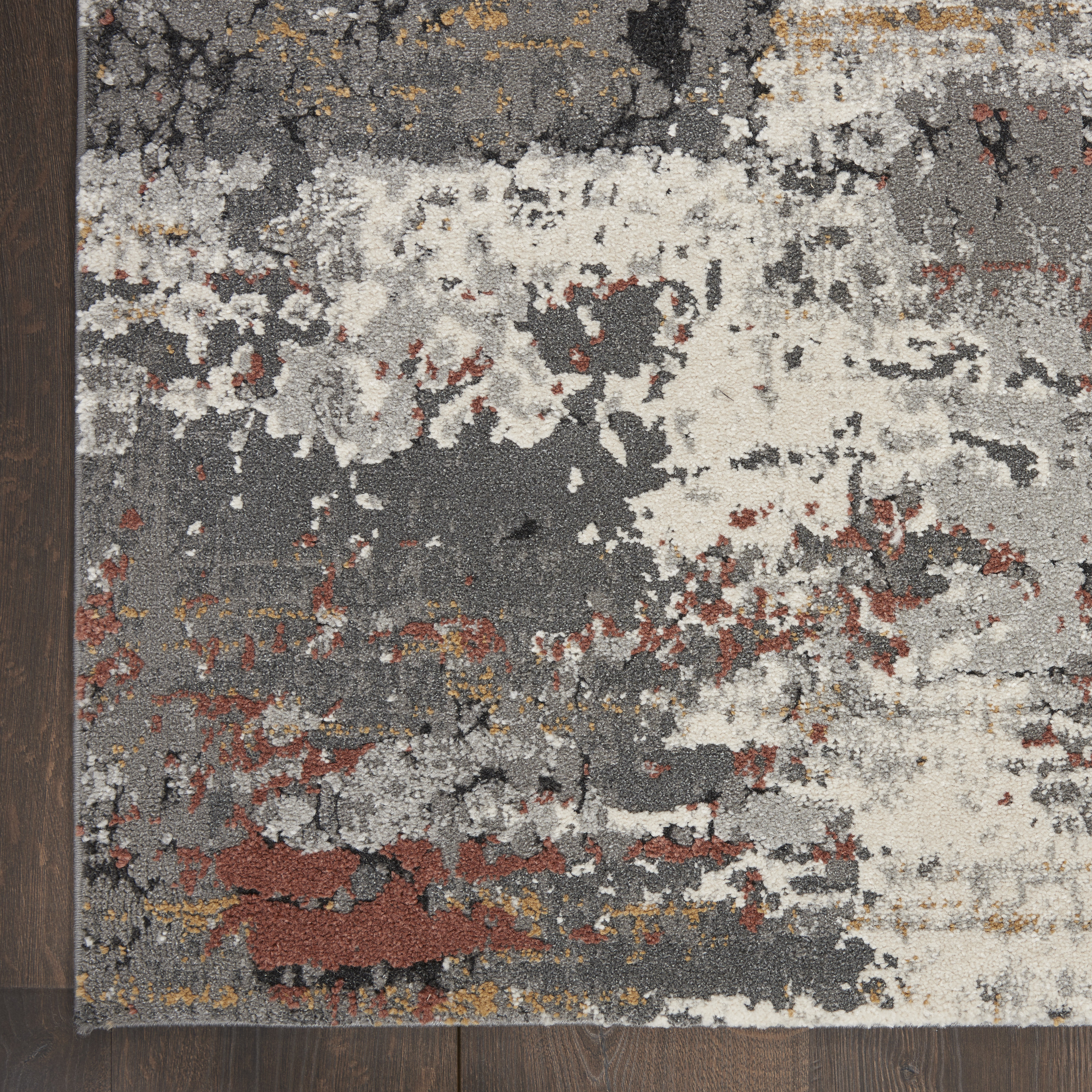 Nourison Tangra 5'3" x 7'3" Grey Multicolor Modern Indoor Rug