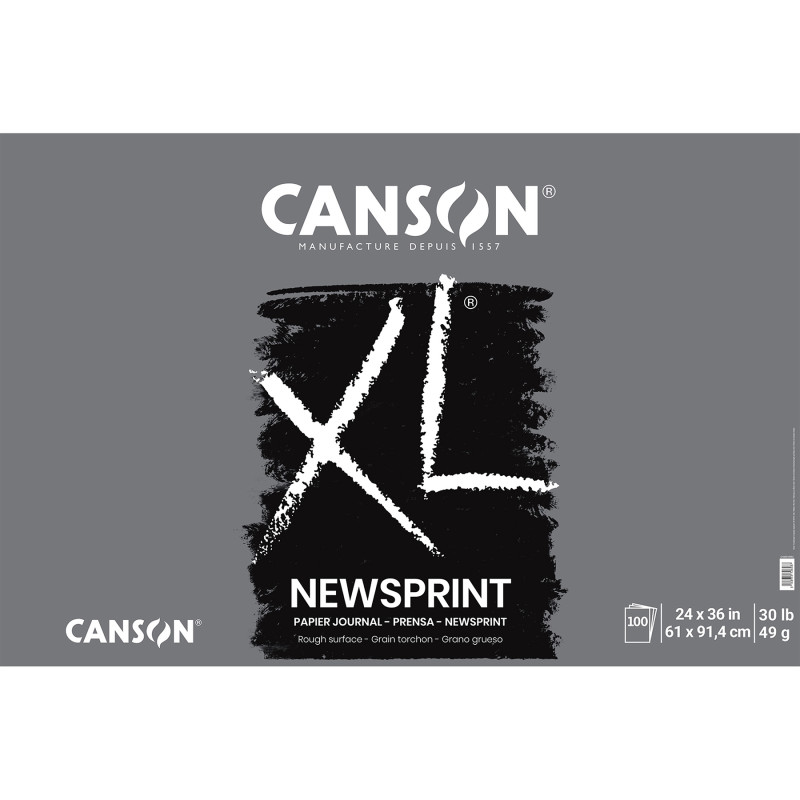 XL Series Newsprint Pad, Foldover Binding, 100 Sheet, 24x36 inch, 1 Count