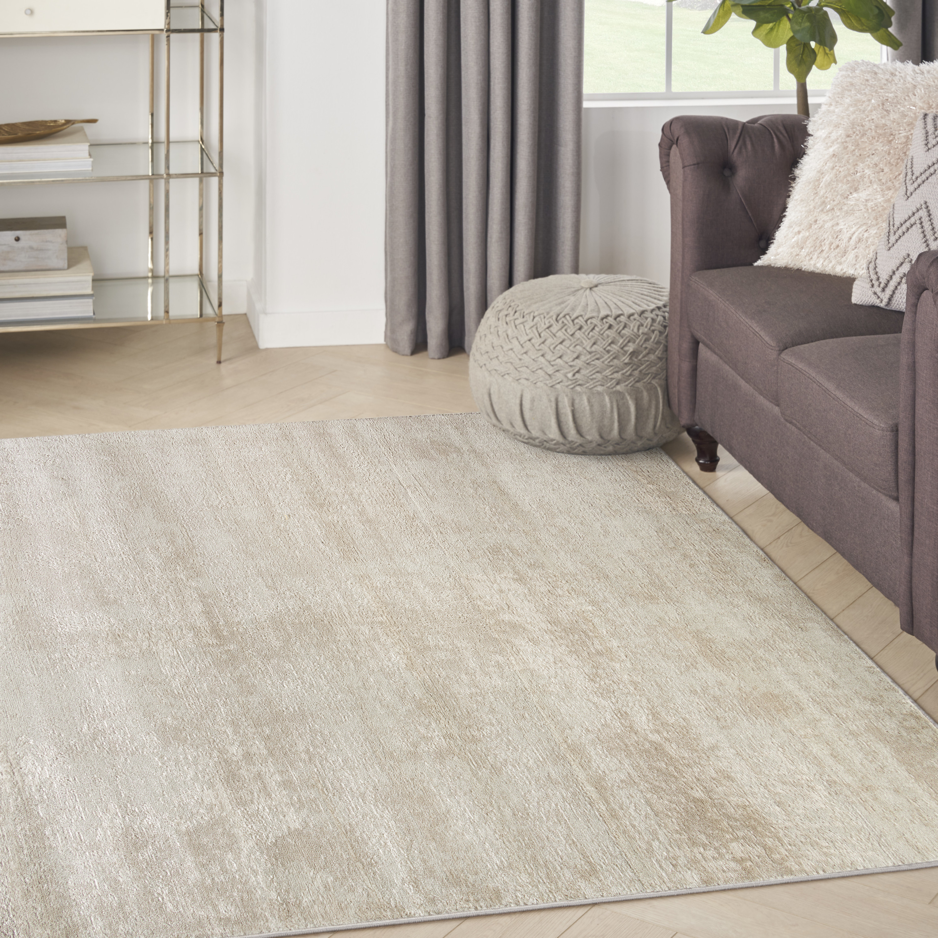Nourison Serenity Home 3'11" x 5'11" Ivory Modern Indoor Rug