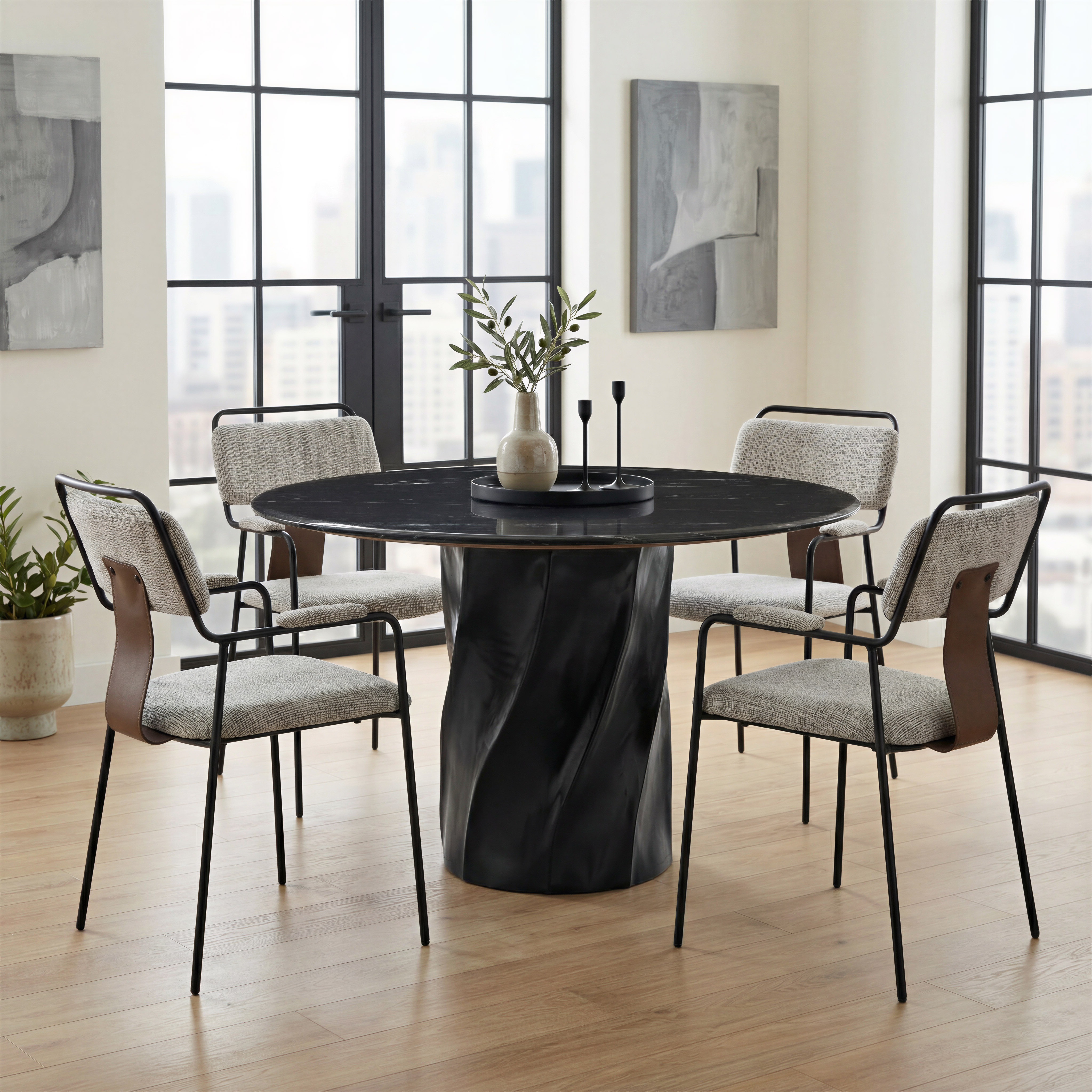 Couva Dining Chair (Set of 2) Gray Tweed product image