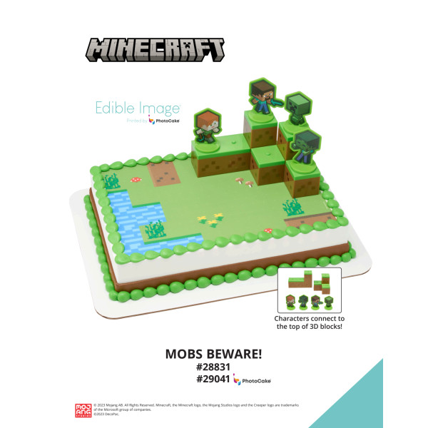 MINECRAFT Mobs Beware! The Magic of Cakes® PhotoCake® Enhanced Background Page