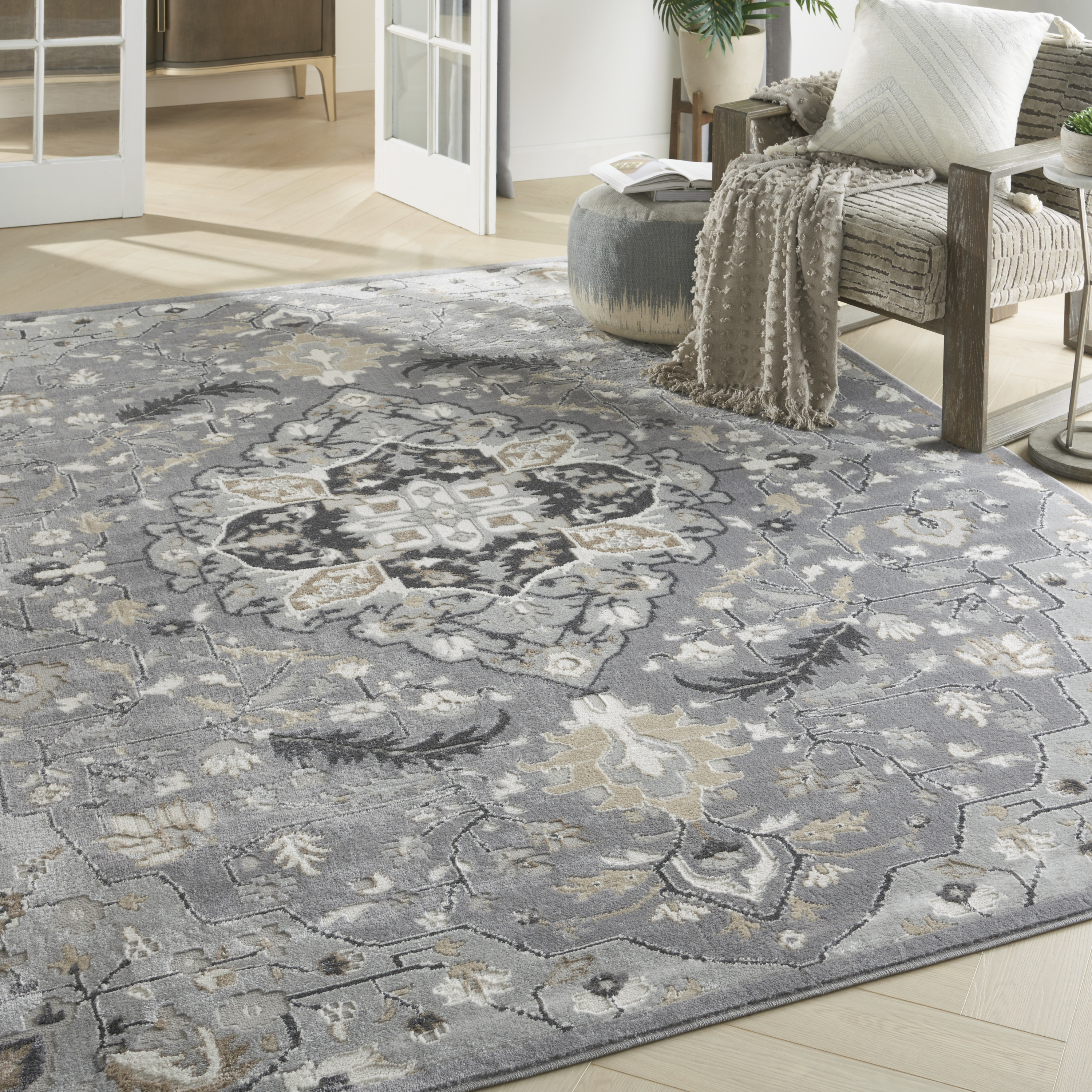 Nourison Elation 9' x 12' Grey Transitional Indoor Rug