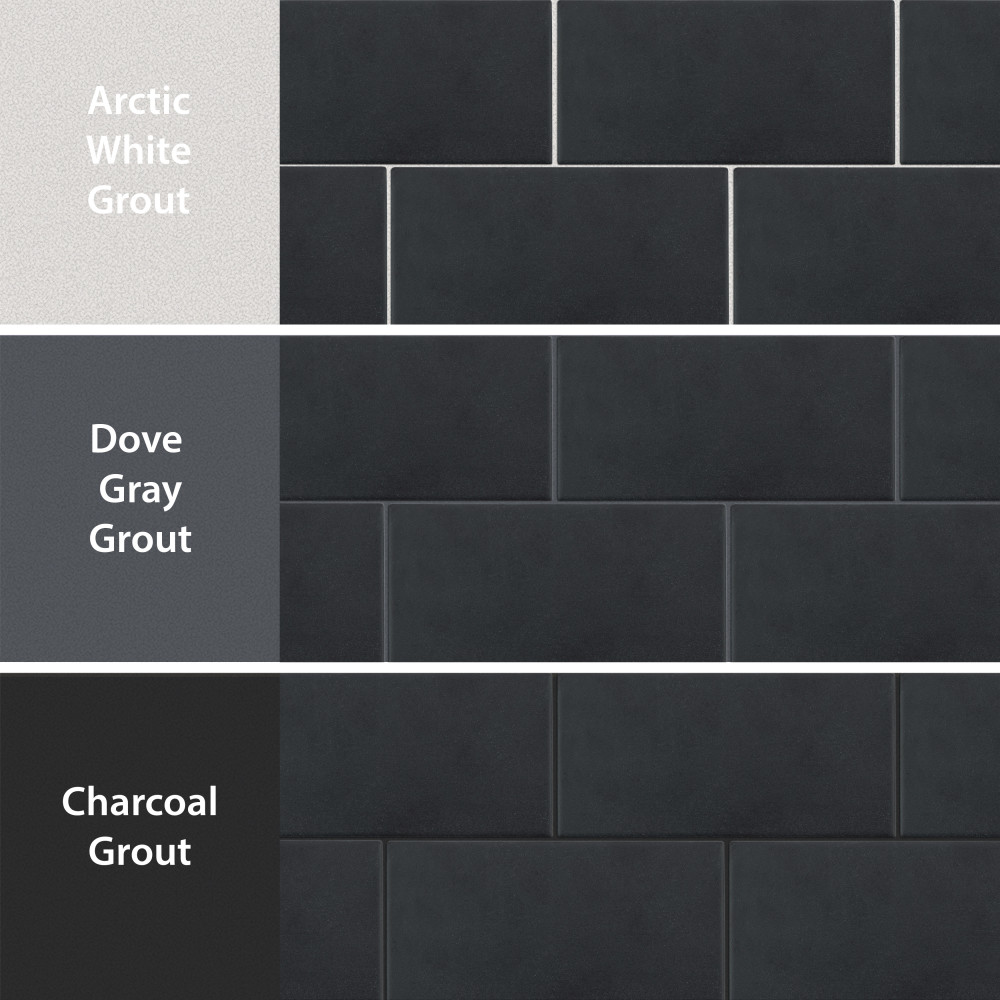 Piscina Matte Black with BioTech 9-5/8 in. x 19-1/2 in. Porcelain Floor and Wall Tile