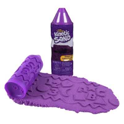Kinetic Sand, Stamp N' Roll Crayon with 3 oz Play Sand (Colors May Vary), Preschool Toys, Arts and Crafts Kids Toys for Girls & Boys Ages 3 and up