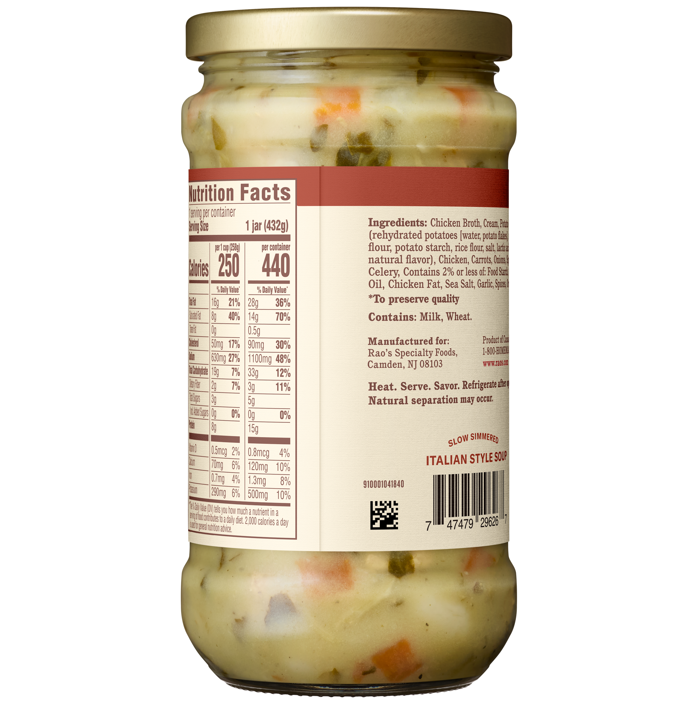 Chicken & Gnocchi Soup, 15.25 oz - Back Image