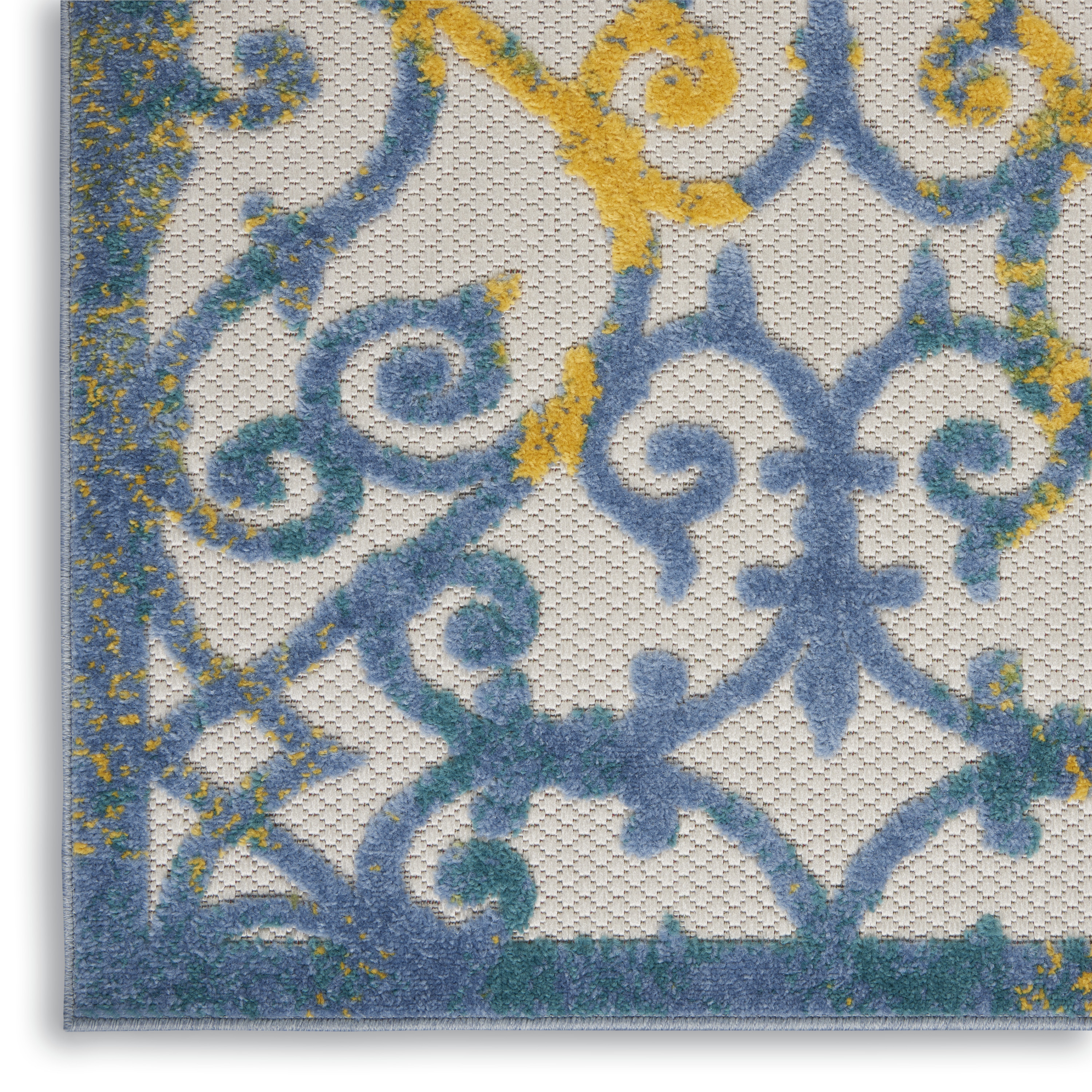 Nourison Aloha 7'10" x 10'6" Ivory Blue Contemporary Rug