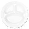 Dart, Concorde Foam Plate, 3-Compartment, 10.25" dia, White