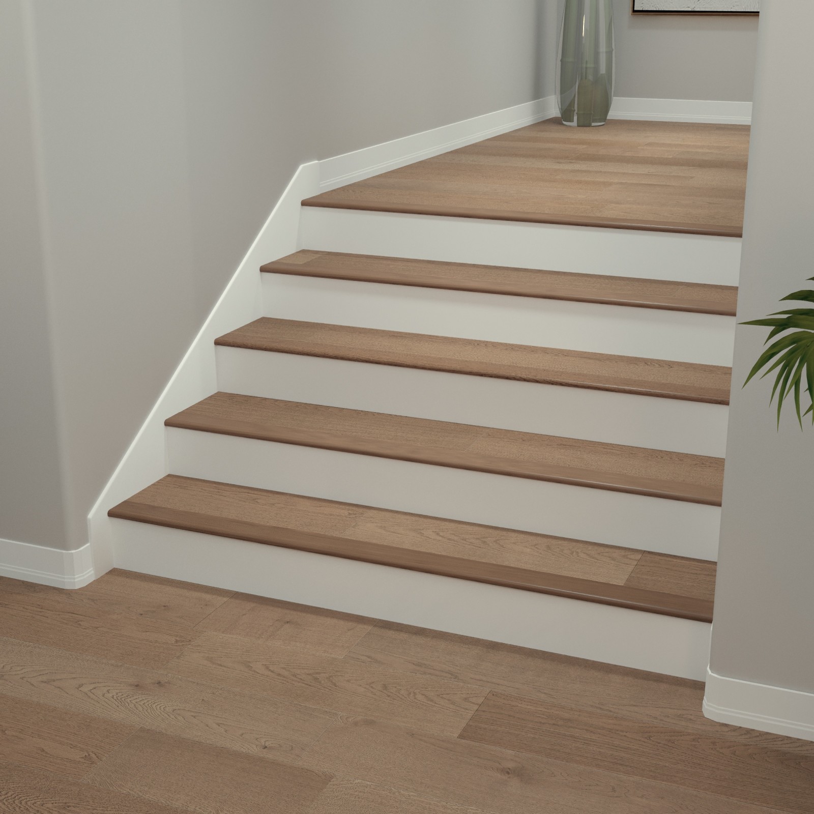 Barnyard Brut Cali Hardwoods Stair Nosing Flush view 1