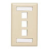 Versatap Faceplate With I.D. Windows, 3-Port, Ivory