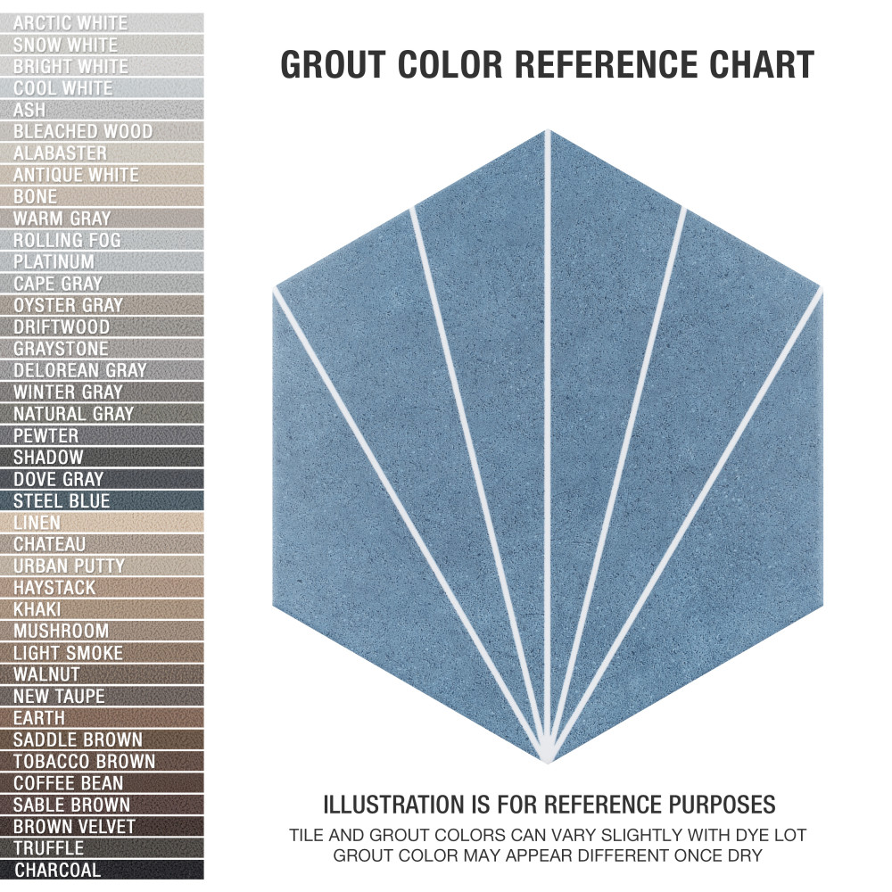 Aster Hex Azul 8-5/8 in. x 9-7/8 in. Porcelain Floor and Wall Tile