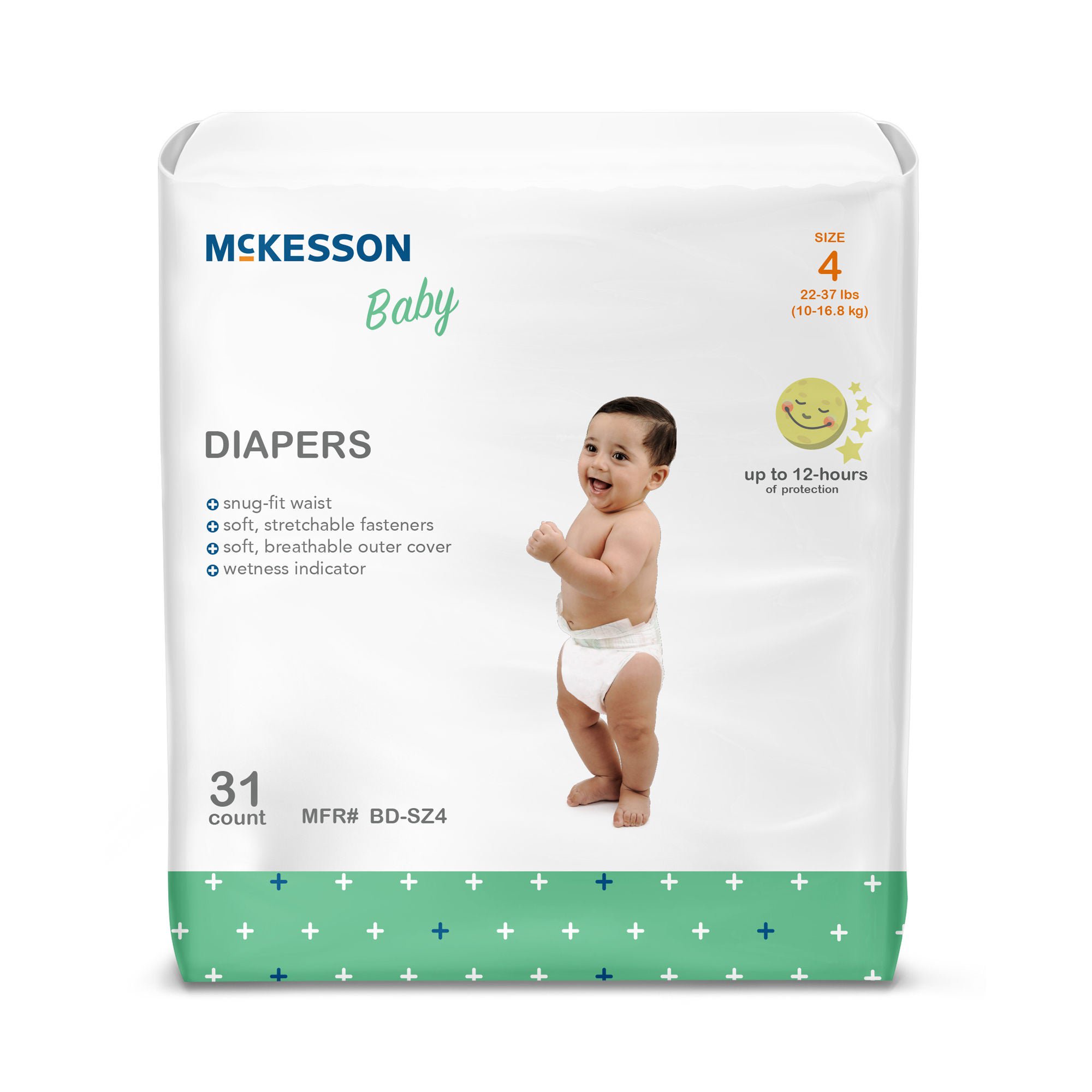 McKesson Baby Diaper, Size 4 for Toddlers weighing 22 – 31 lbs.