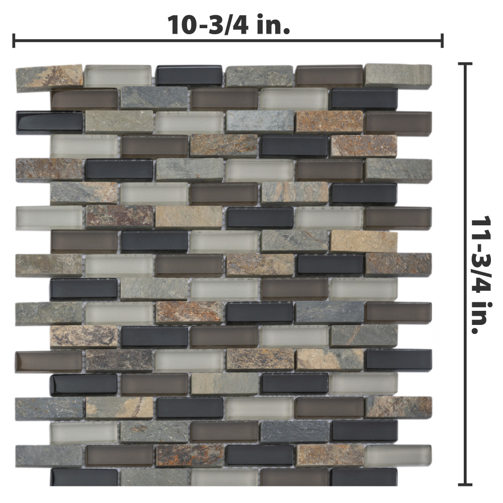 Sample – Tessera Subway Stonehenge Glass Mosaic Tile