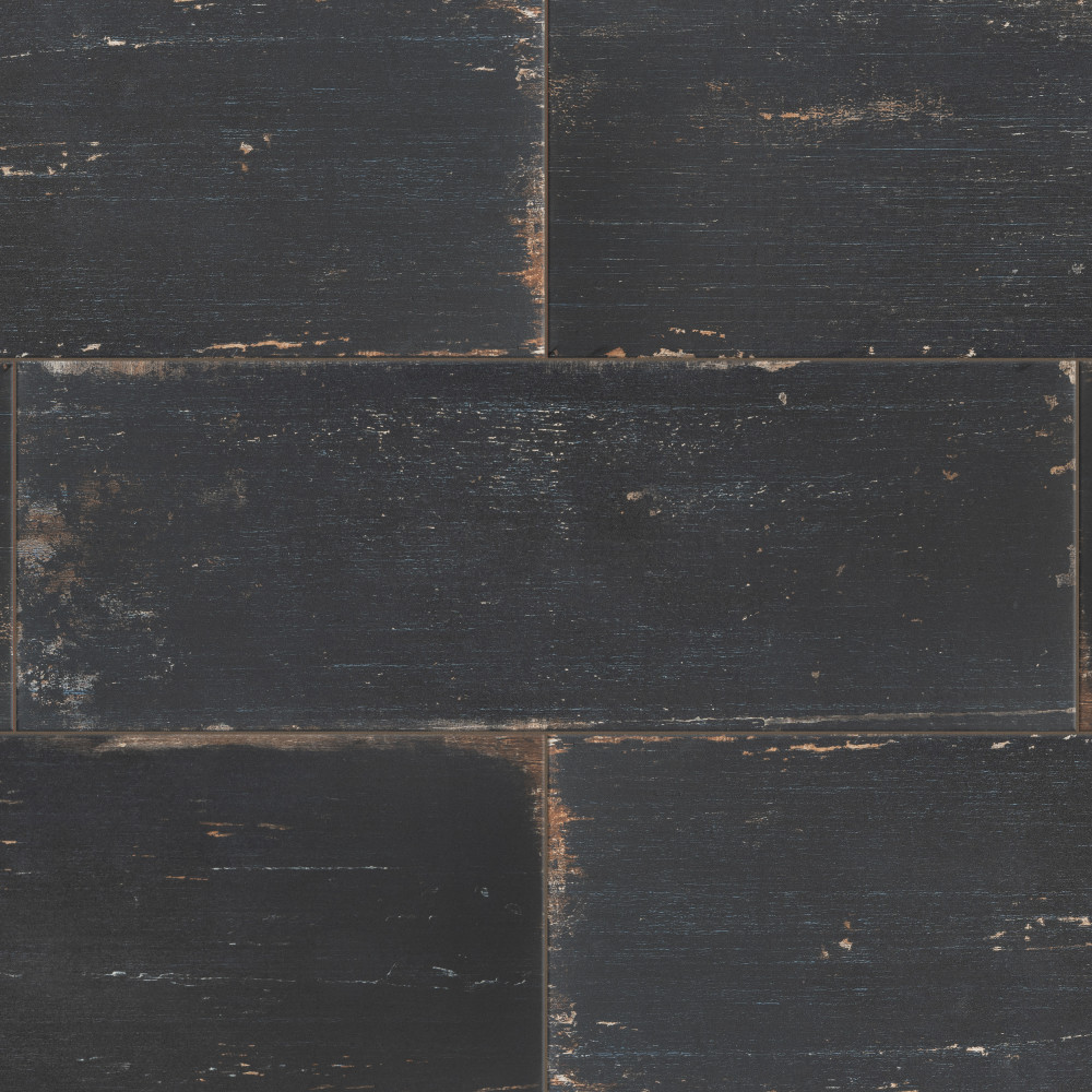 Retro Nero 8-1/4 in. x 23-1/2 in. Porcelain Floor and Wall Tile