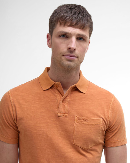 Pigment Dye Slub Polo Shirt