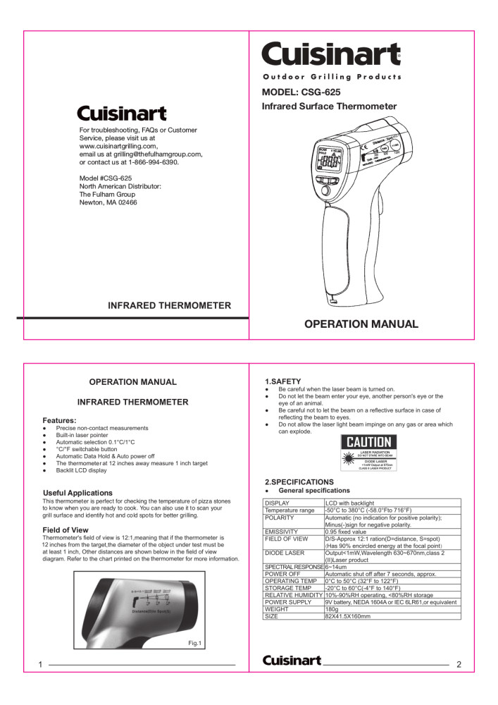 Cuisinart Infrared Surface Thermometer