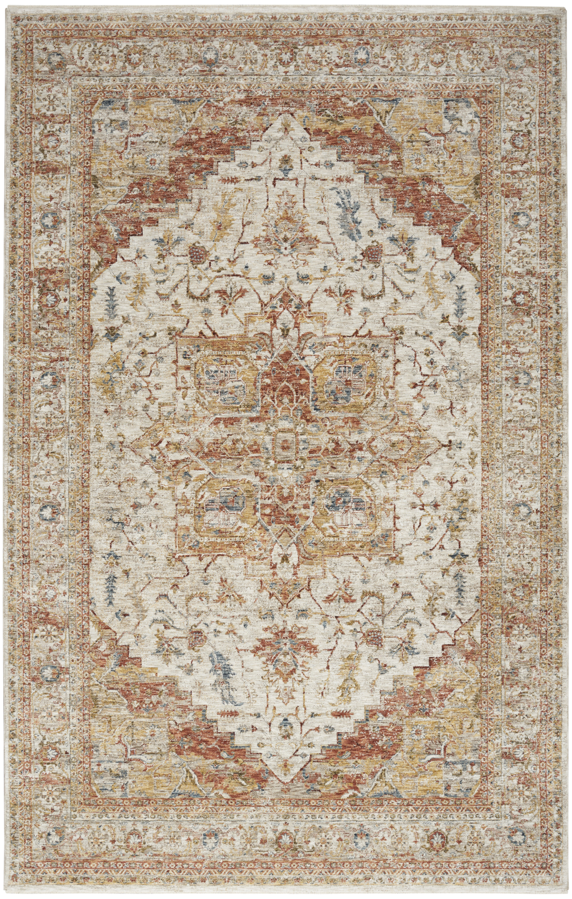 Nourison Sahar 7'10" x 10'4" Ivory Rust Vintage Indoor Rug