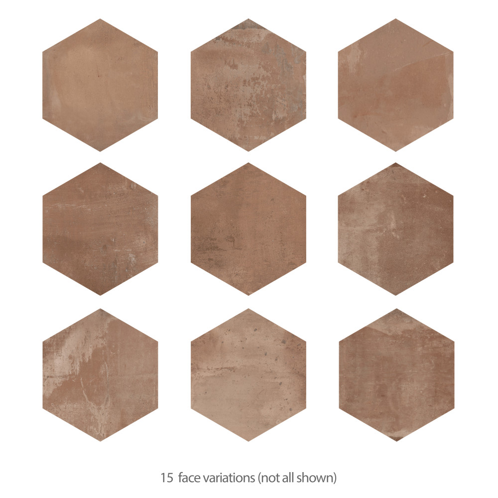 Argillos Hex Terracota 20-1/2 in. x 23-5/8 in. Porcelain Floor and Wall Tile
