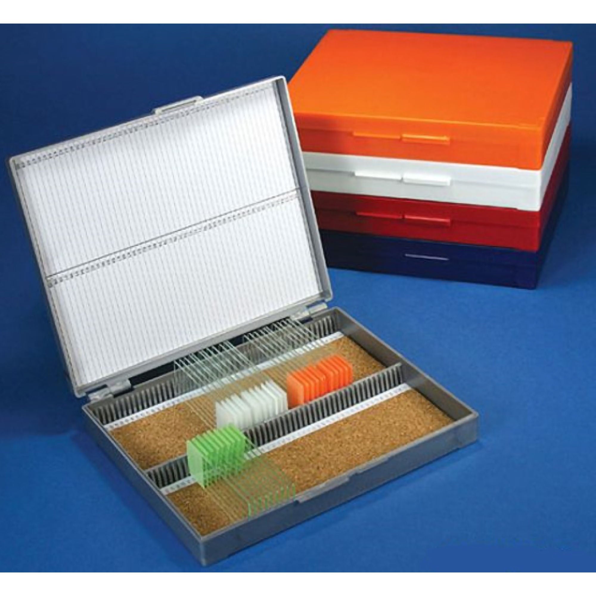 Slide Storage Box McKesson Red ABS Plastic / Cork 100 Slide Capacity
