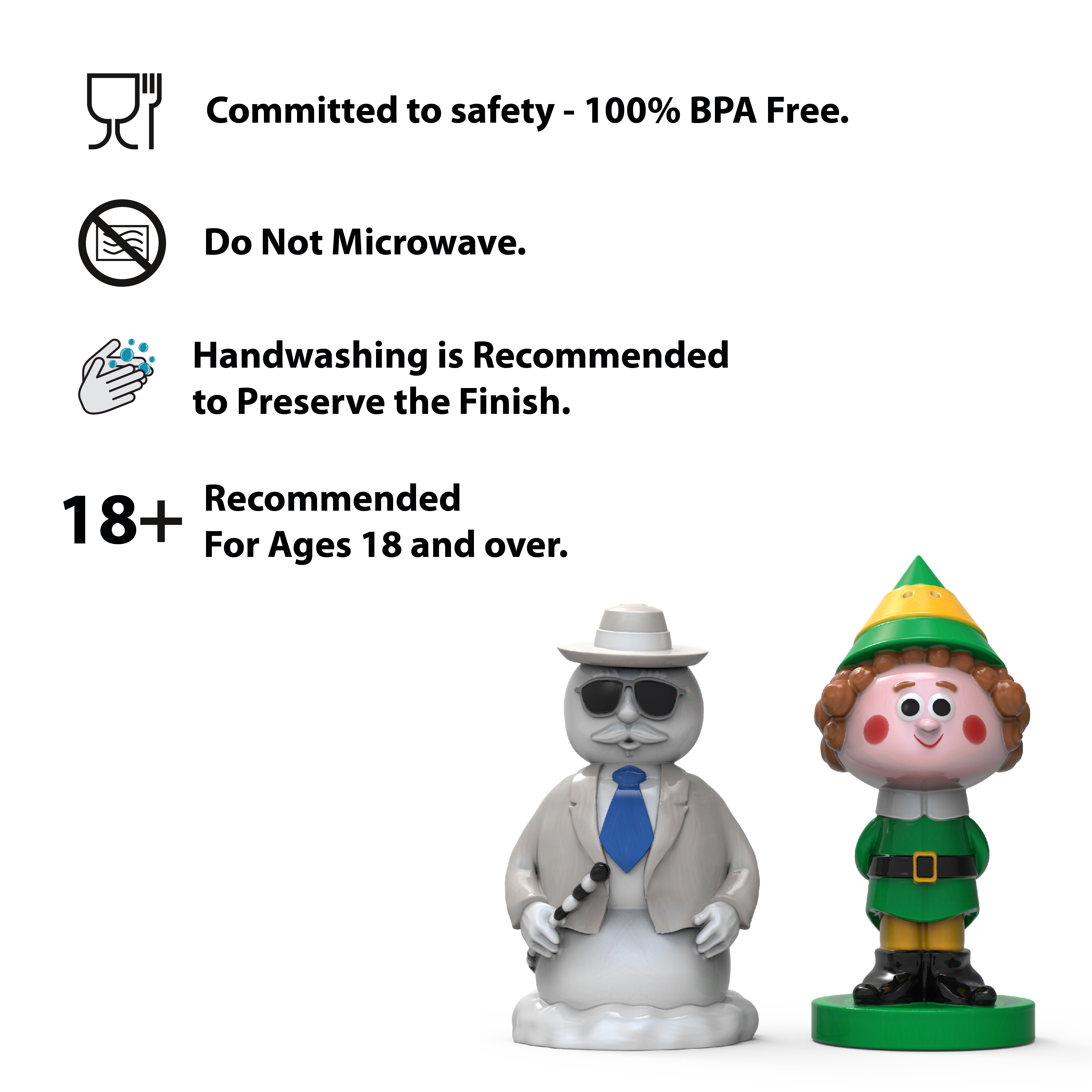 Christmas Collectibles Salt and Pepper Shaker Set, Elf & Snowman, 2-piece set slideshow image 6 Christmas Collectibles Salt and Pepper Shaker Set, Elf & Snowman, 2-piece set slideshow image 6