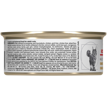 Royal Canin Veterinary Diet Feline Urinary SO Aging 7+ + Calm Canned Cat Food