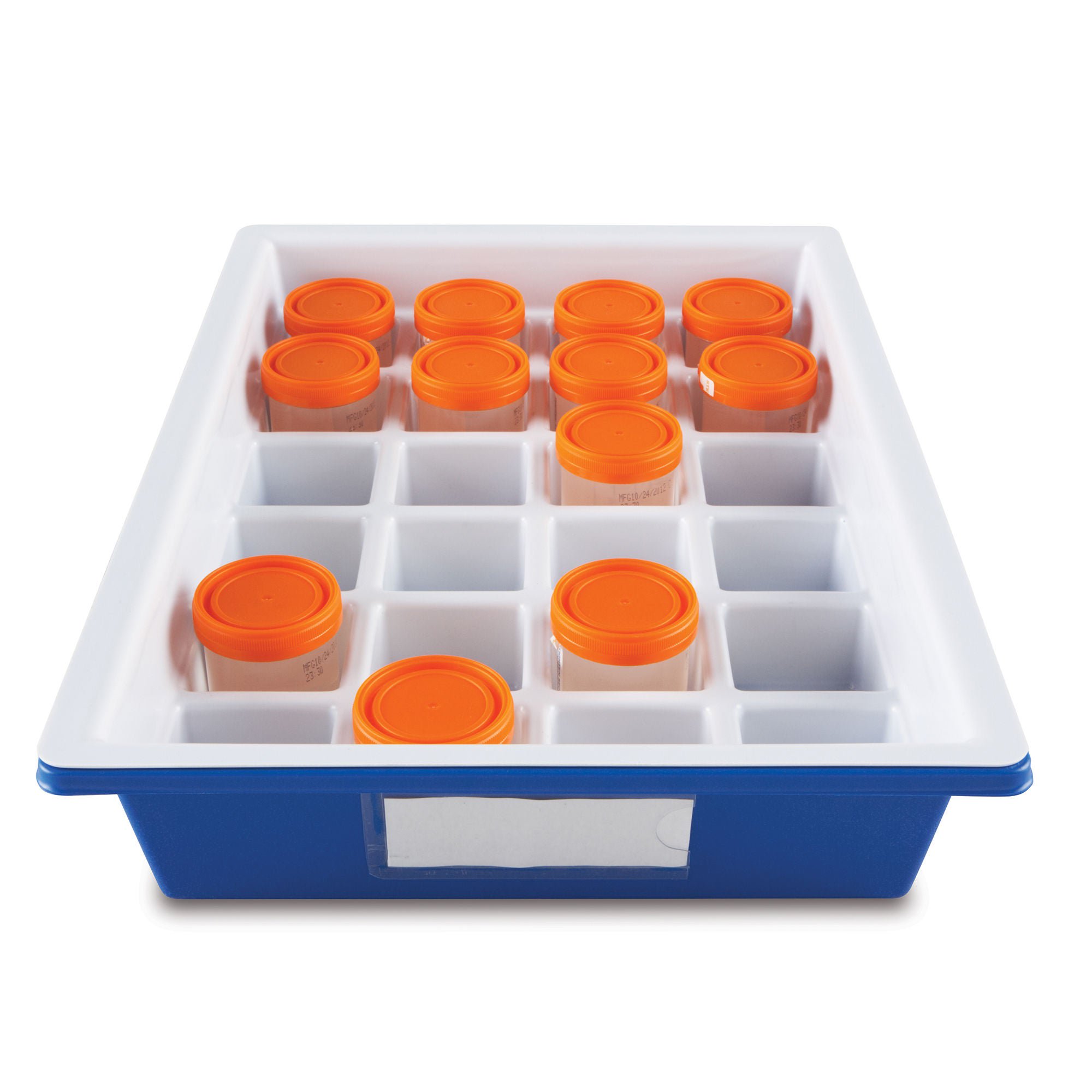 Specimen Storage Tray Droplet™ 84 X 331 X 480 mm Blue / White Polystyrene 24 Specimen Container Capacity