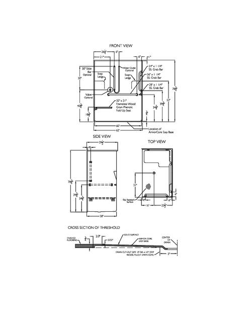 Technical Drawing — Cd Shower Tech Draw Sss 6239 Bf L Bar