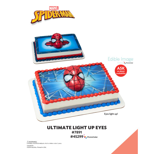 Marvel's Spider-Man™ Ultimate Light Up Eyes The Magic of Cakes® PhotoCake® Enhanced Background and Icing Page
