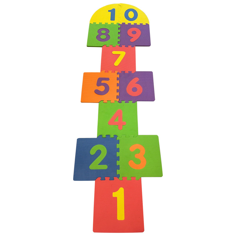 Foam Play Mat for Kids Interlocking Hopscotch (12.6Ă—12.6x0.40")