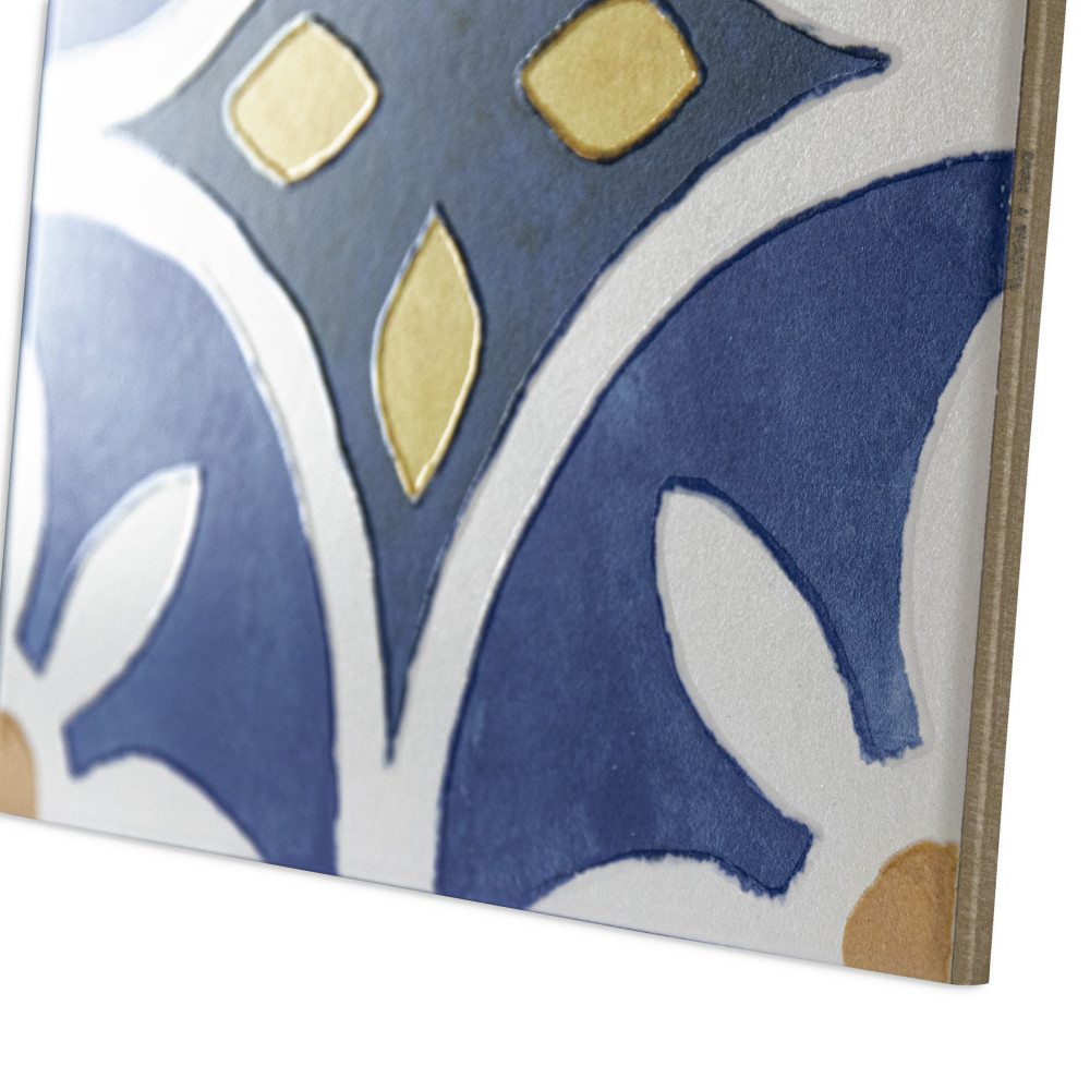 Santorini Coast Blue 9-3/4 in. x 9-3/4 in. Porcelain Floor and Wall Tile