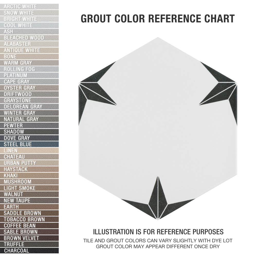 Stella Hex Nero 8-5/8 in. x 9-7/8 in. Porcelain Floor and Wall Tile