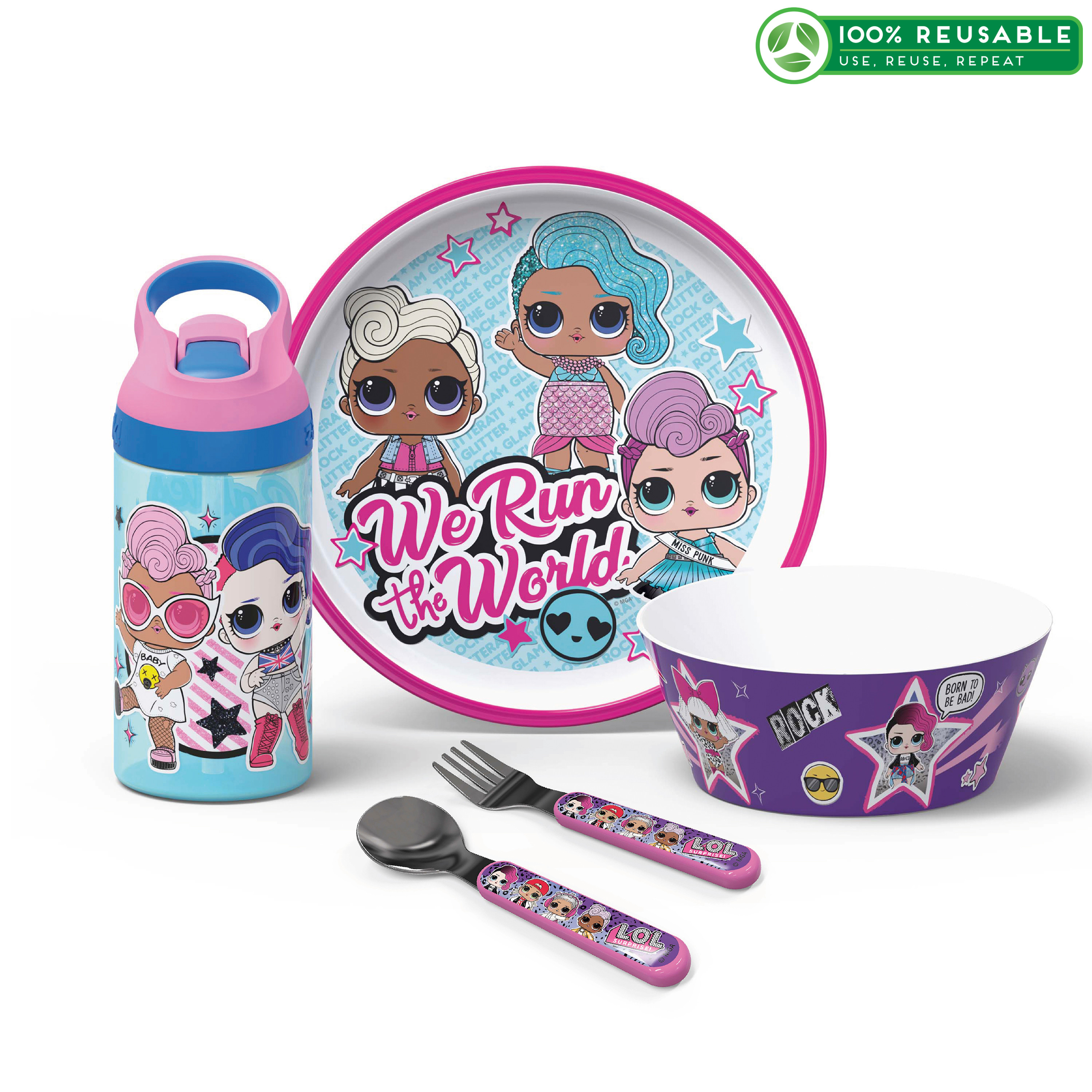 LOL Surprise Dinnerware Set, We Run the World, 5-piece set slideshow image 1 LOL Surprise Dinnerware Set, We Run the World, 5-piece set slideshow image 1