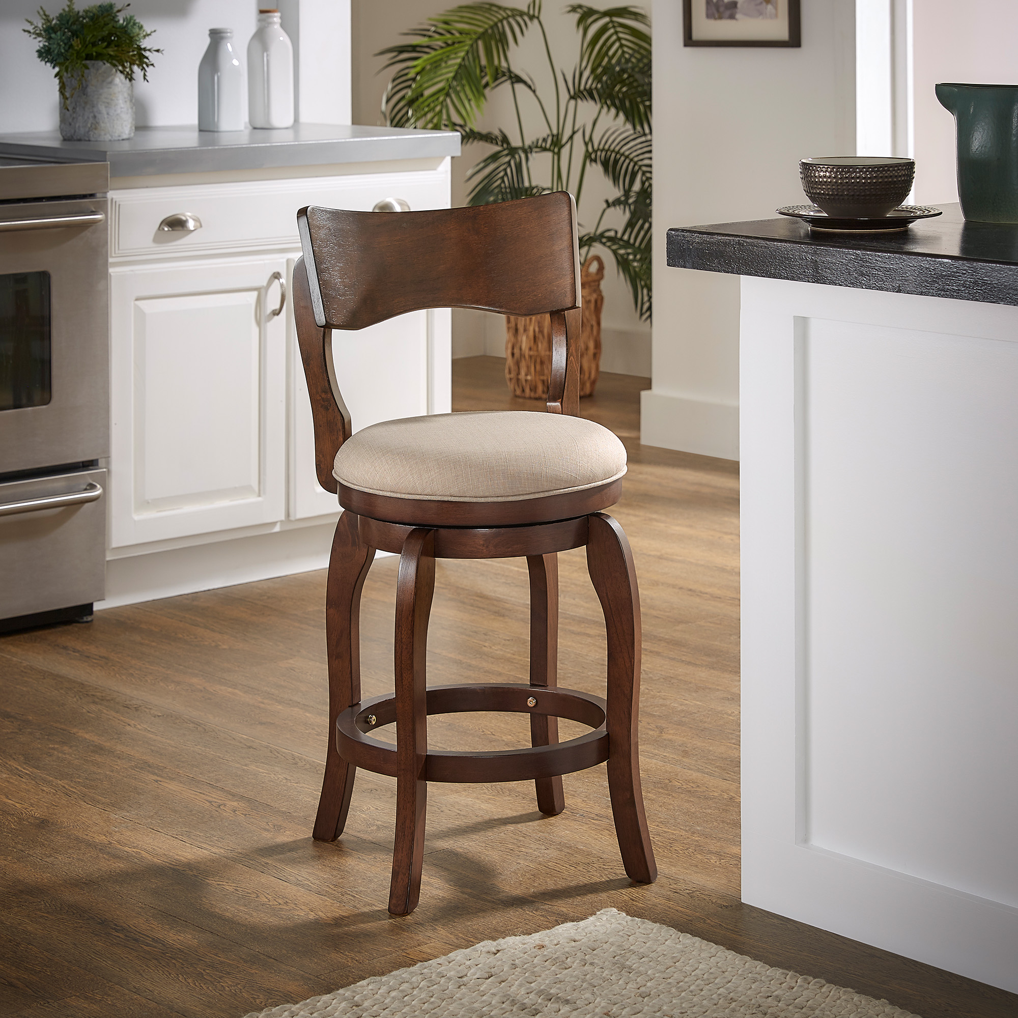 Swivel 24-inch Brown Counter Height Barstool