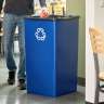 Rubbermaid Commercial, Untouchable, Recycling, 50 gal, Resin, Blue, Square, Receptacle