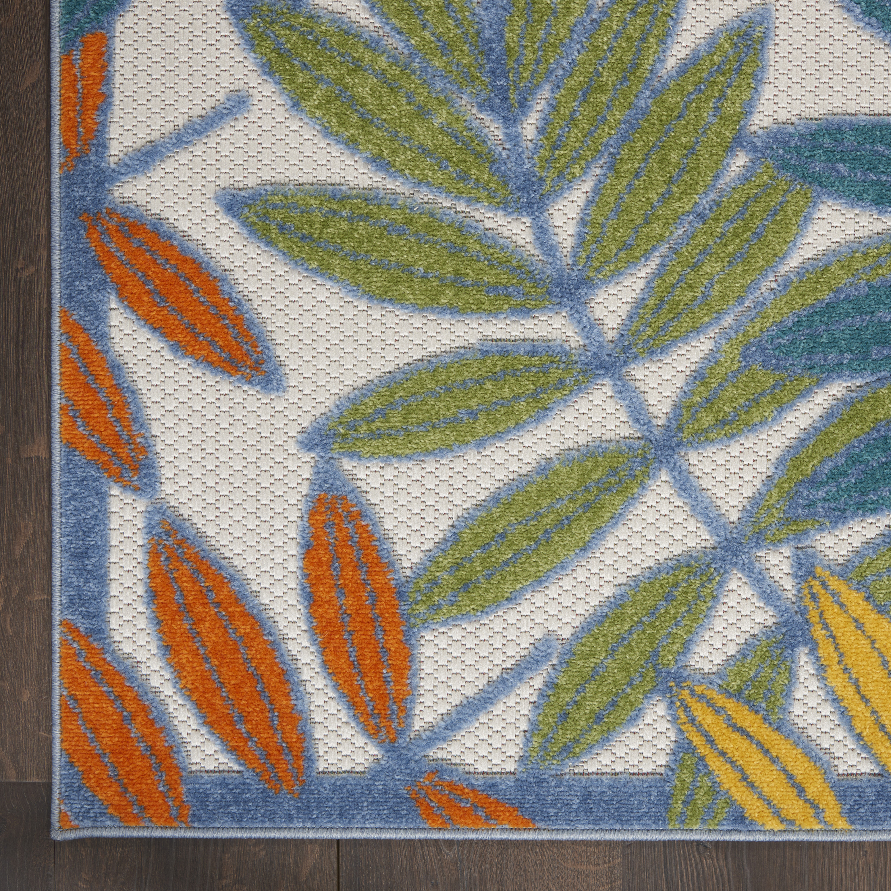 Nourison Aloha 6' x 9' Ivory Multicolor Tropical Rug