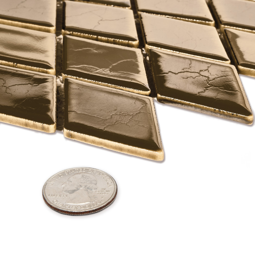 Hudson Kite Gold 10-1/8 in. x 11-3/4 in. Porcelain Mosaic Tile