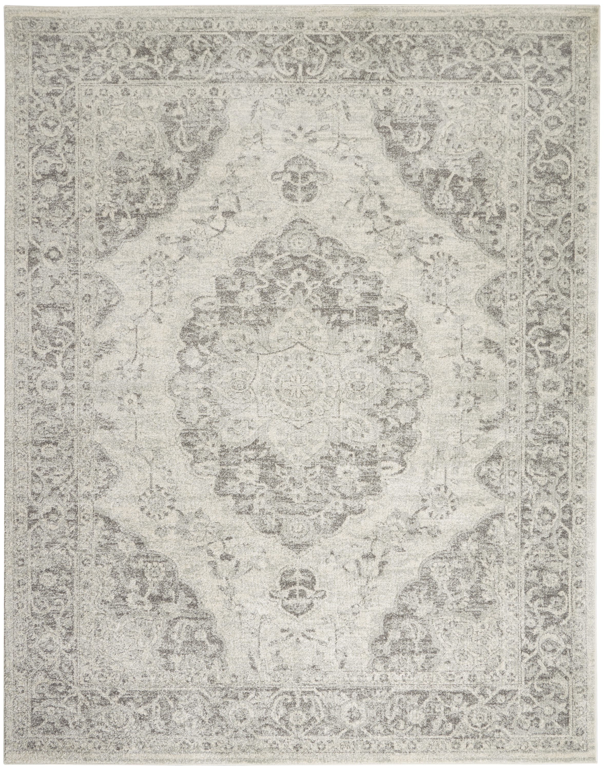 Nourison Tranquil 8' x 10' Ivory Grey Vintage Indoor Rug