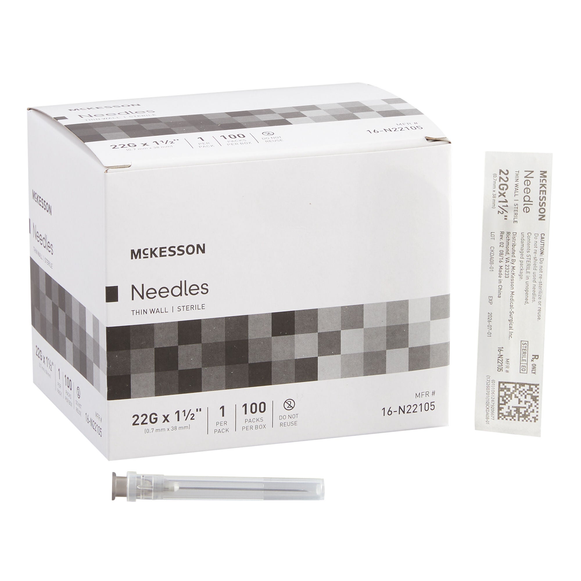 McKesson Hypodermic Needle, 22 Gauge, 1½ Inch