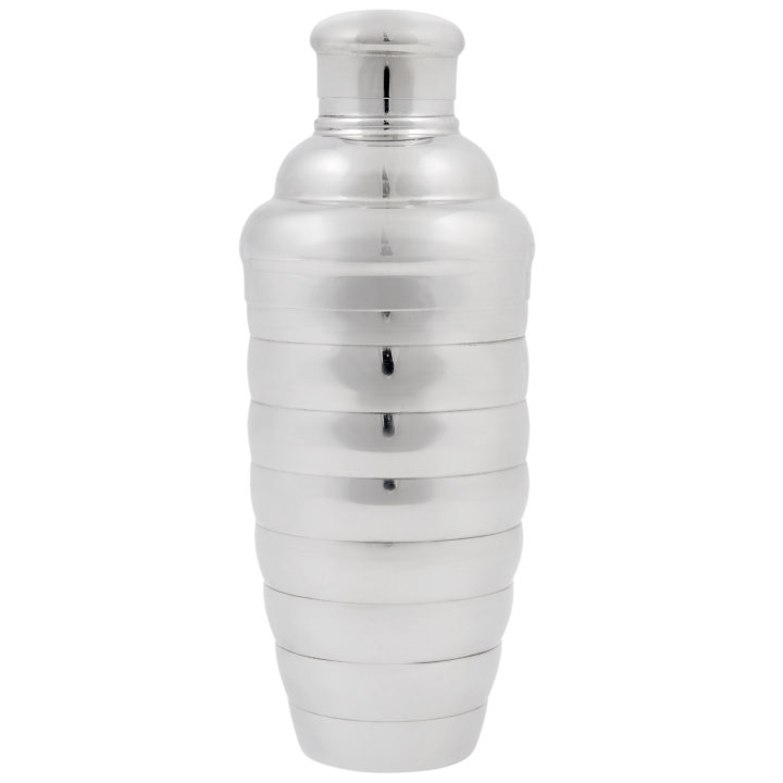 24-ounce stainless steel cocktail shaker with beehive pattern