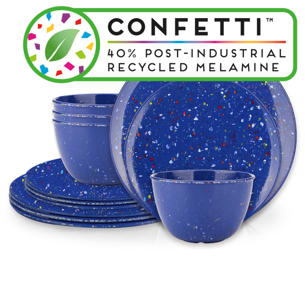 Confetti Dinnerware Set, Blue, 12-piece set image