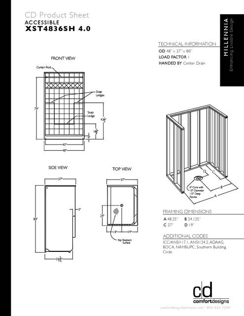 Tech Data Sheet — Cd Shower Tech Data Xst 4836sh 4 0