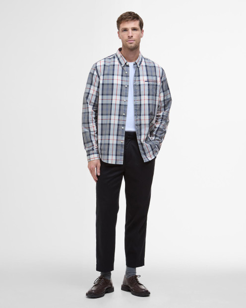 Laggon Tartan Relaxed Long-Sleeved Shirt Bleached Pine Tartan
