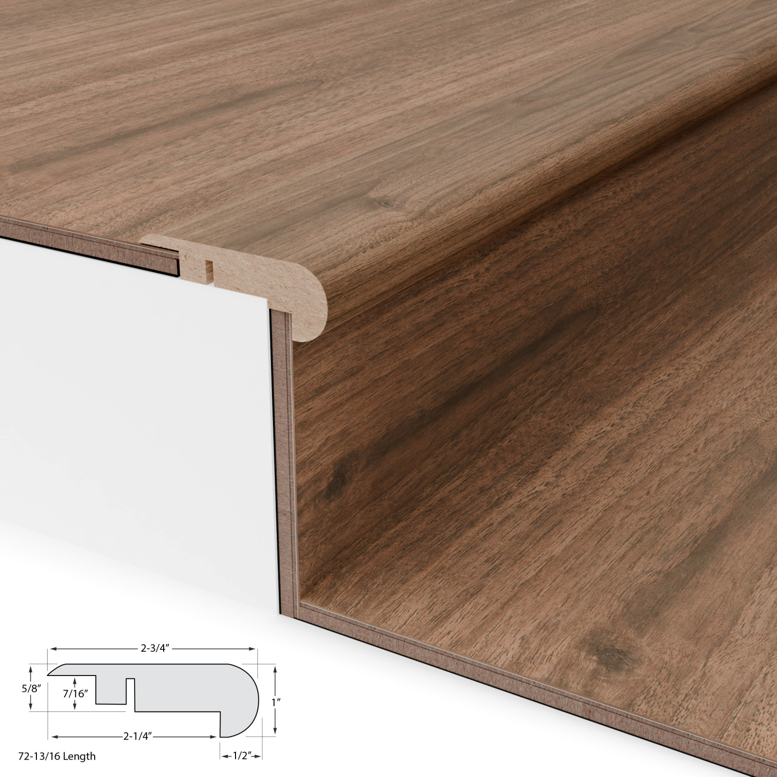 Misty Wood Walnut Stair Nosing Overlap view 4