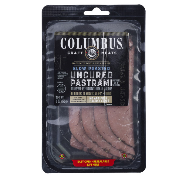 COLUMBUS(r) Pastrami, Sliced, 12/6oz . C1CB - Front Center Inner Pack (Hi Res)