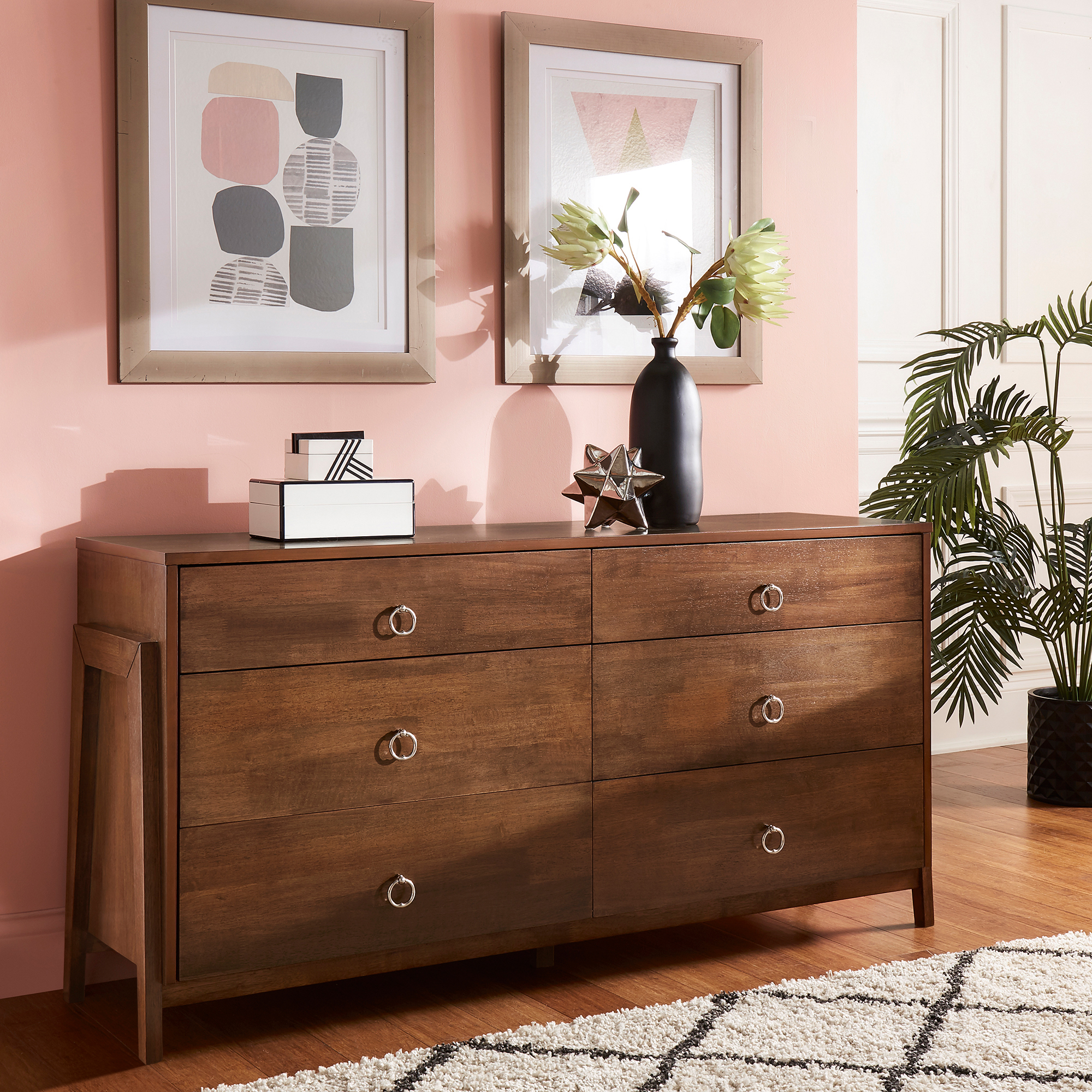 Wood 6-Drawer Dresser