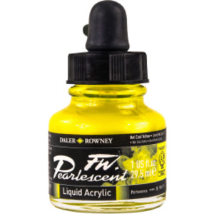 FW Acrylic Ink, Pearlescent Hot Cool Yellow, 29.5 mL