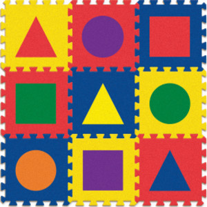 Carpet Tiles, Shapes, 12" x 12", 9 Count