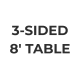 3-Sided Cover for 8ft Tables